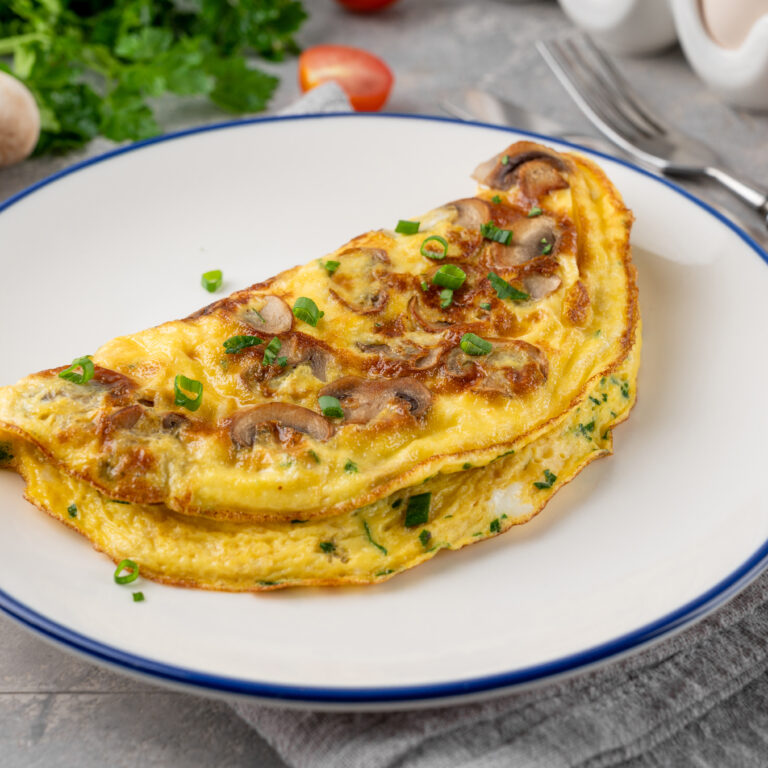 recette équilibrée d'omelette aux champignons